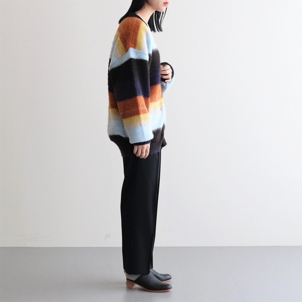 COLOR COMBINATION MOHAIR CARDIGAN #MULTI STRIPES [ST.534-2]