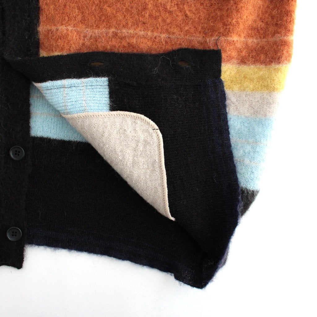 COLOR COMBINATION MOHAIR CARDIGAN #MULTI STRIPES [ST.534-2] _