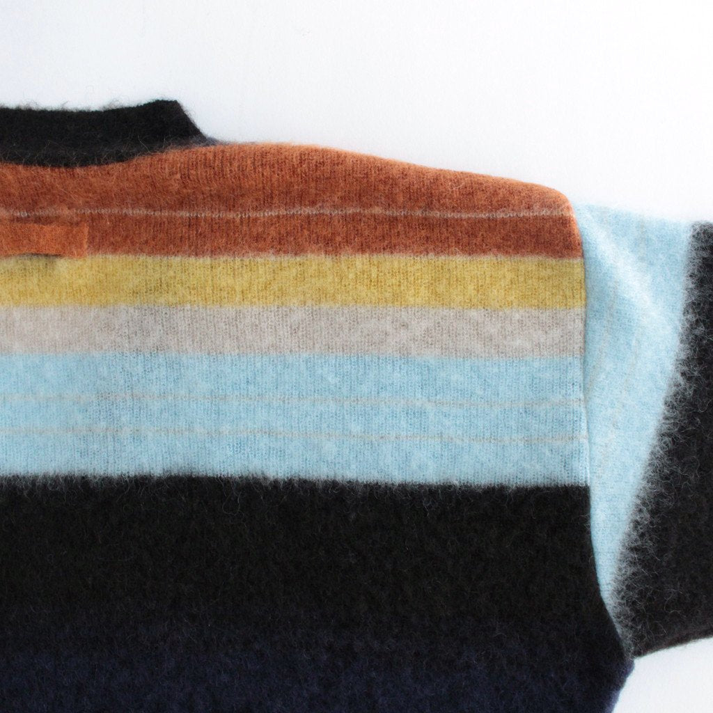 COLOR COMBINATION MOHAIR CARDIGAN #MULTI STRIPES [ST.534-2] _