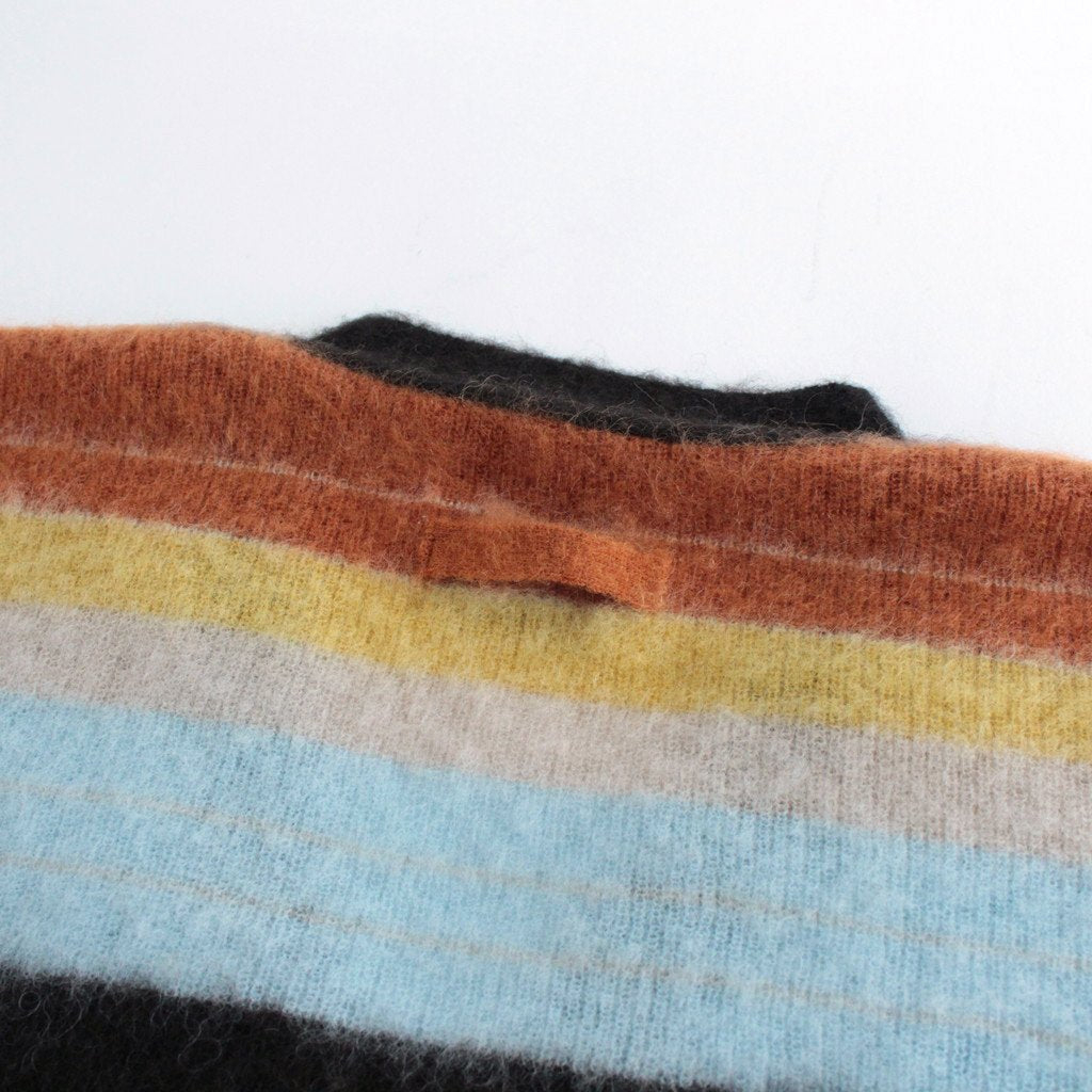 COLOR COMBINATION MOHAIR CARDIGAN #MULTI STRIPES [ST.534-2] _