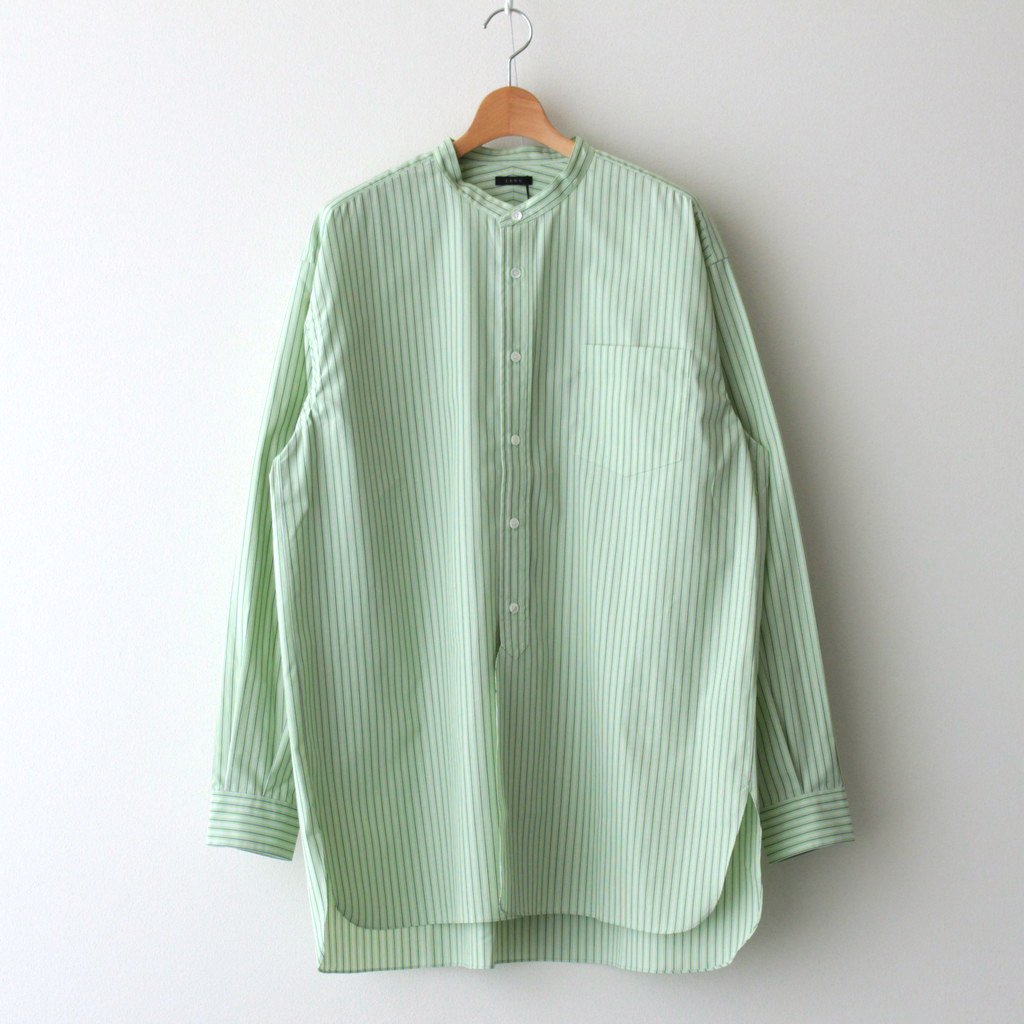 BAND COLLAR SHIRT STRIPE #GREEN [H2301-SH008]