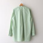 BAND COLLAR SHIRT STRIPE #GREEN [H2301-SH008]