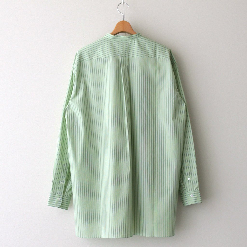 BAND COLLAR SHIRT STRIPE #GREEN [H2301-SH008]