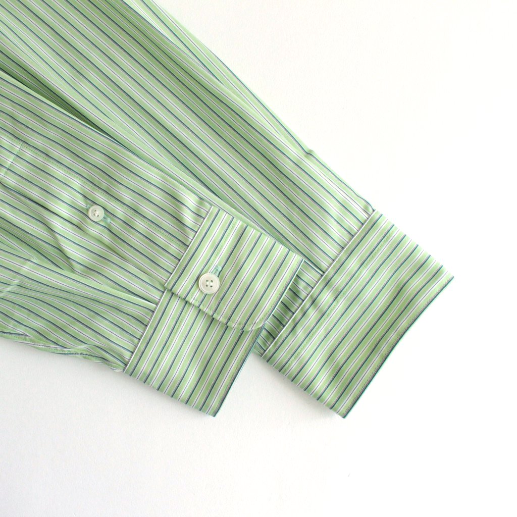 BAND COLLAR SHIRT STRIPE #GREEN [H2301-SH008]