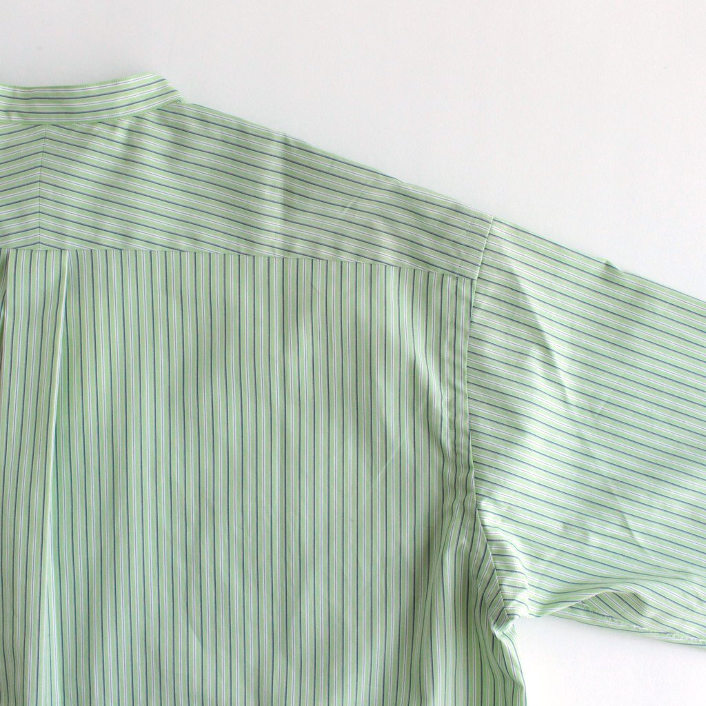 BAND COLLAR SHIRT STRIPE #GREEN [H2301-SH008]