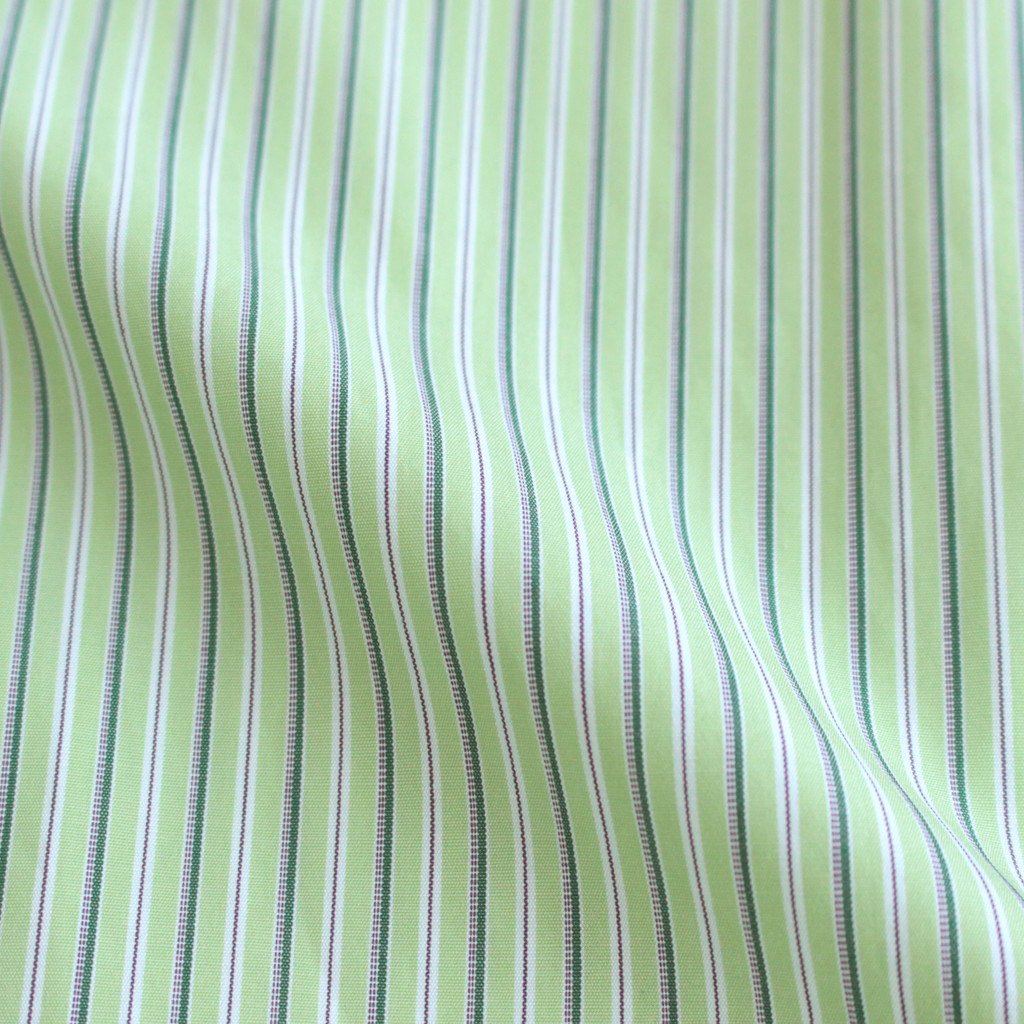 BAND COLLAR SHIRT STRIPE #GREEN [H2301-SH008]