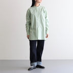 BAND COLLAR SHIRT STRIPE #GREEN [H2301-SH008]