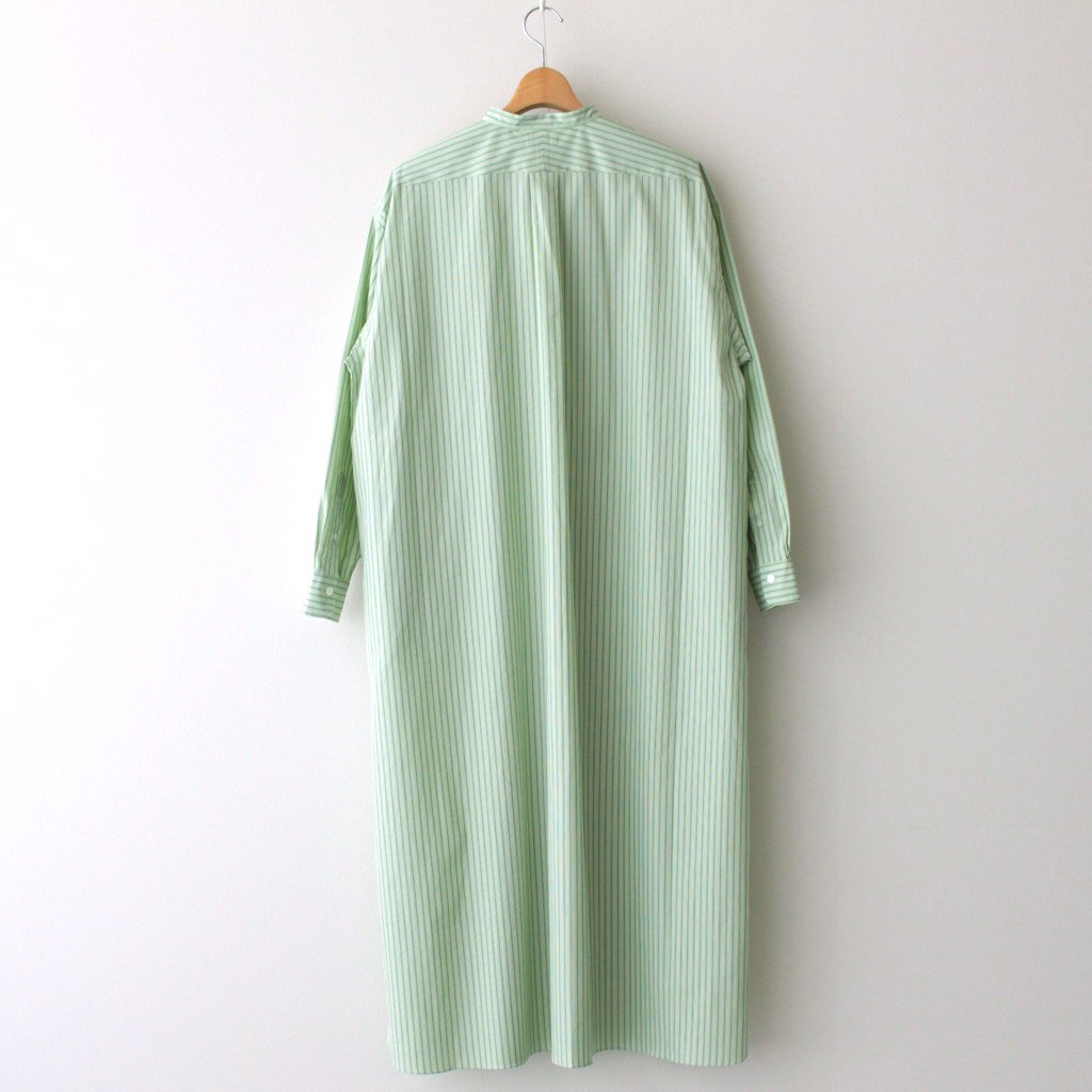 BAND COLLAR PULLOVER DRESS STRIPE #GREEN [L2301-DR004] _ LENO