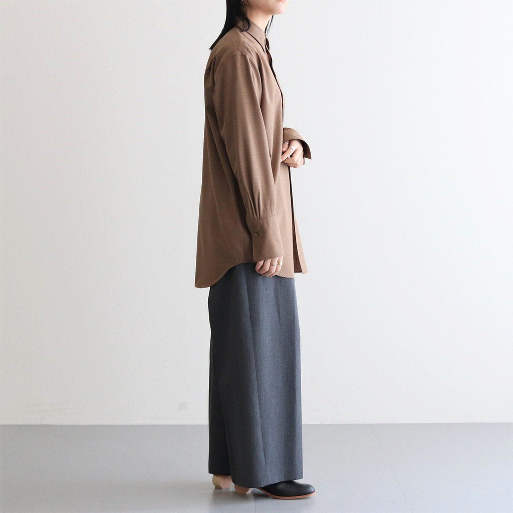 SUPER FINE TROPICAL WOOL SHIRT #TOP BROWN [A23SS07WT]