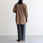SUPER FINE TROPICAL WOOL SHIRT #TOP BROWN [A23SS07WT]