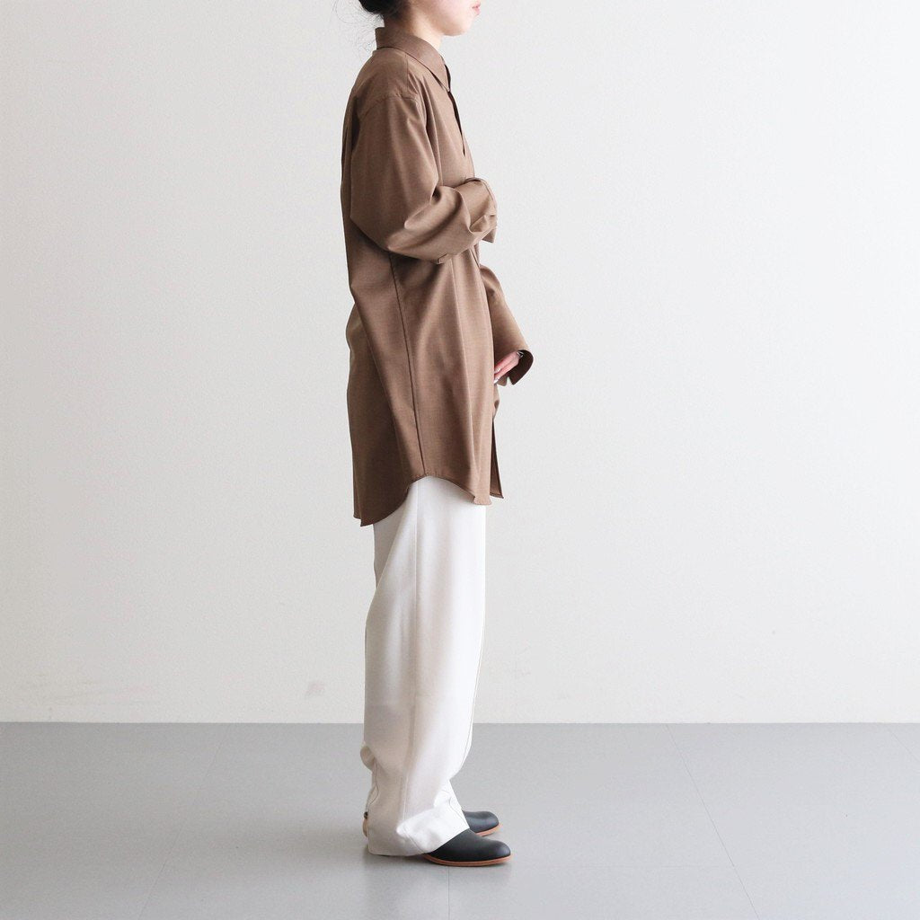 SUPER FINE TROPICAL WOOL SHIRT #TOP BROWN [A23SS07WT]
