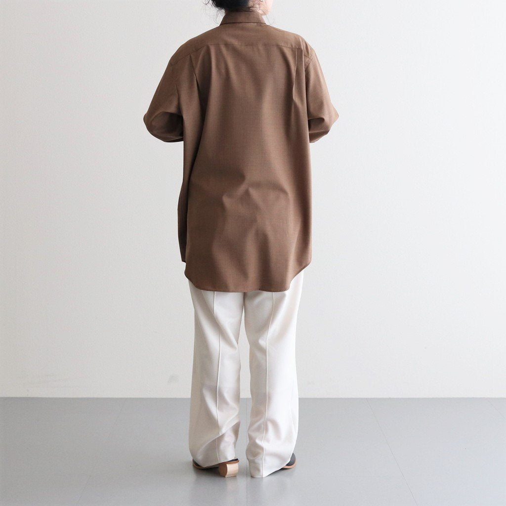 SUPER FINE TROPICAL WOOL SHIRT #TOP BROWN [A23SS07WT]