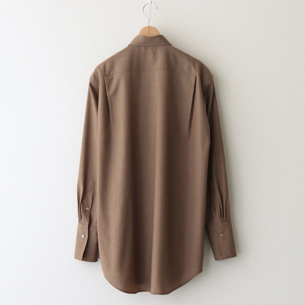 SUPER FINE TROPICAL WOOL SHIRT #TOP BROWN [A23SS07WT]