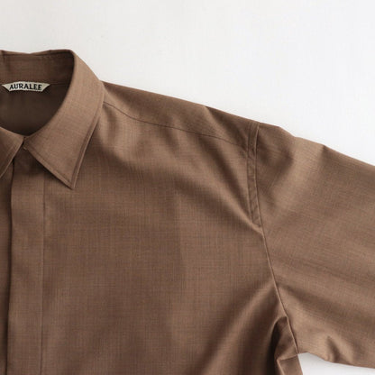 SUPER FINE TROPICAL WOOL SHIRT #TOP BROWN [A23SS07WT]