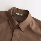 SUPER FINE TROPICAL WOOL SHIRT #TOP BROWN [A23SS07WT]