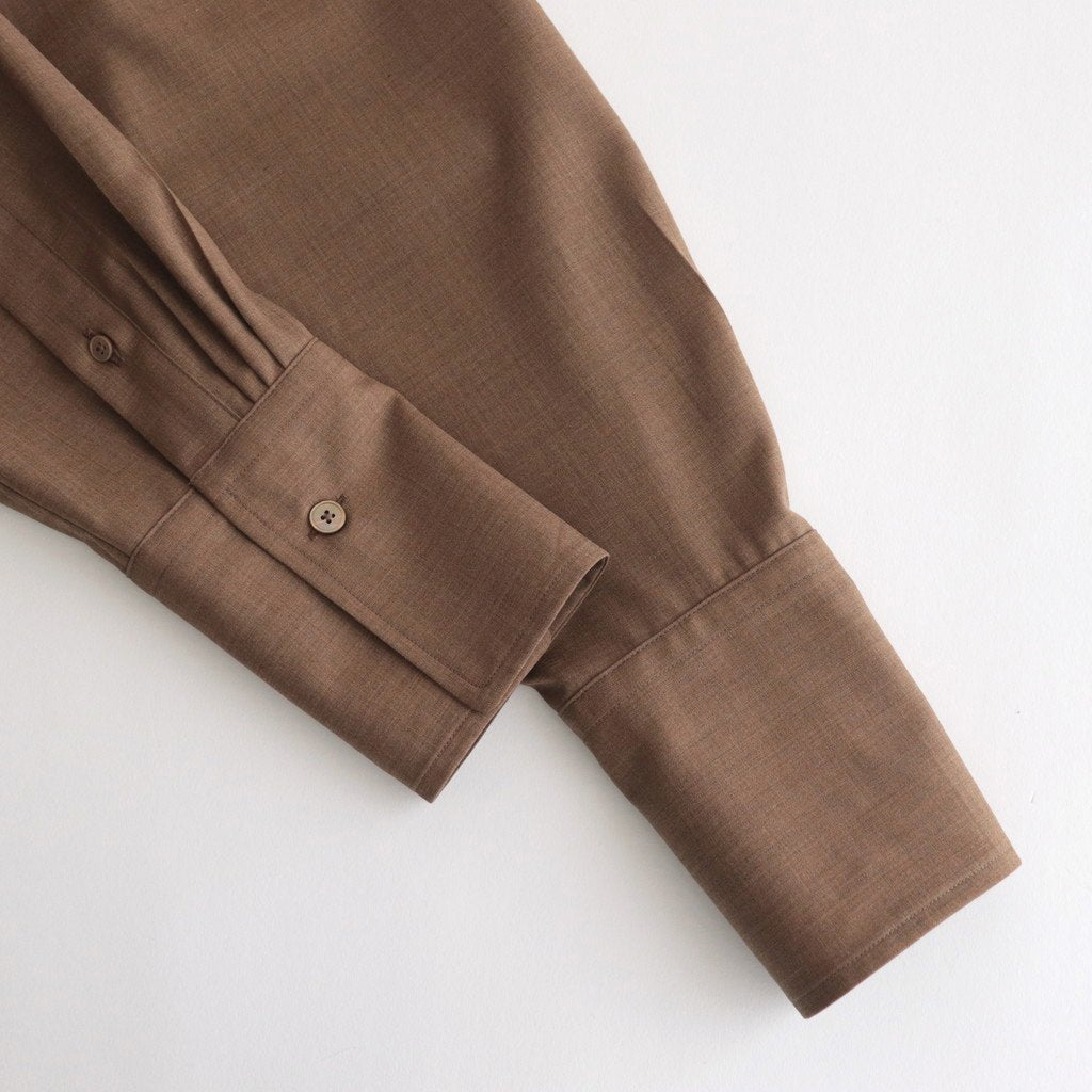 SUPER FINE TROPICAL WOOL SHIRT #TOP BROWN [A23SS07WT]