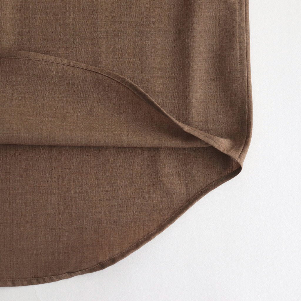 SUPER FINE TROPICAL WOOL SHIRT #TOP BROWN [A23SS07WT]