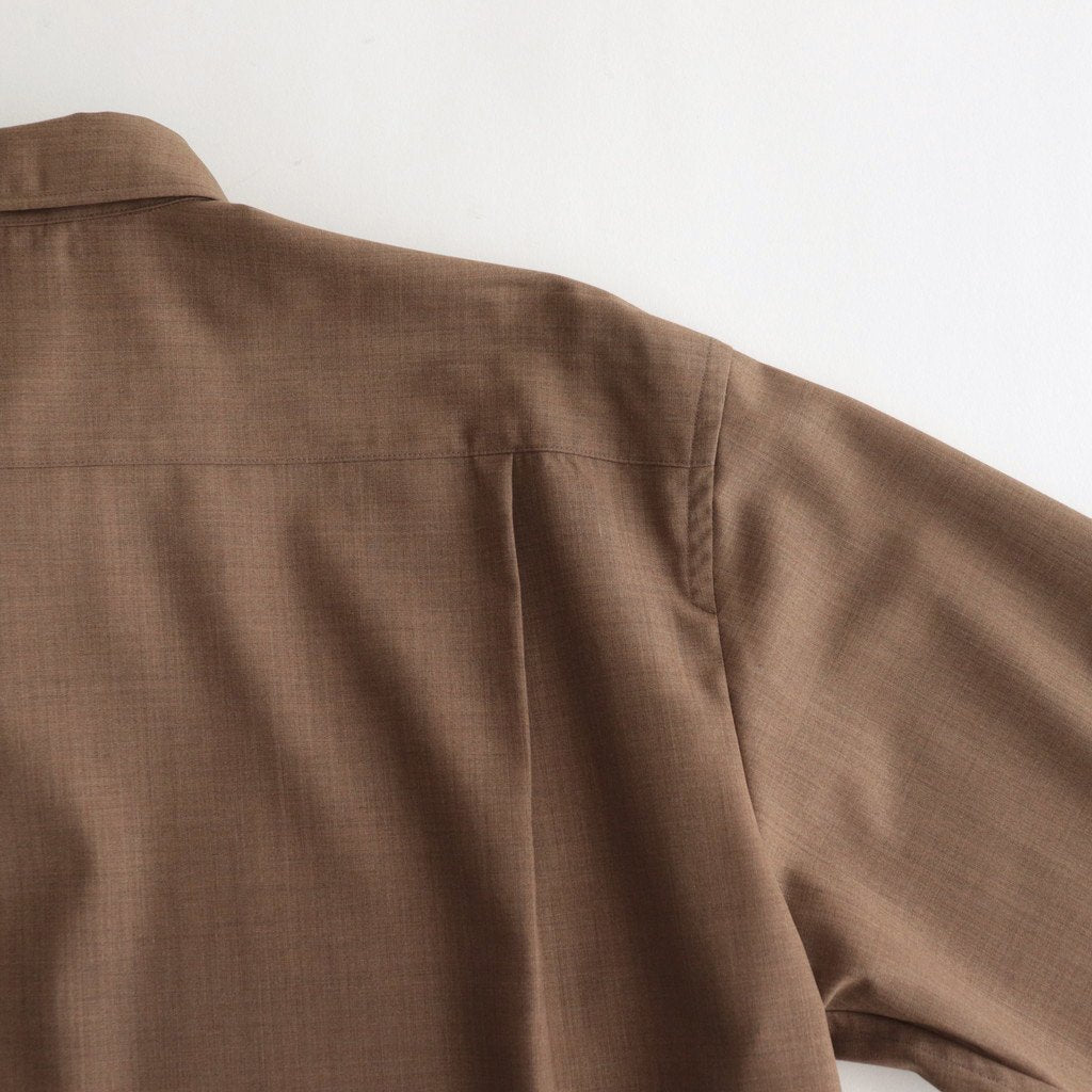 SUPER FINE TROPICAL WOOL SHIRT #TOP BROWN [A23SS07WT]