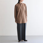 SUPER FINE TROPICAL WOOL SHIRT #TOP BROWN [A23SS07WT]