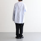 GIZA STRIPE BAND COLLOR SHIRT #BLUE STRIPE [BLAGSM1002]