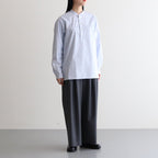 GIZA STRIPE BAND COLLOR SHIRT #BLUE STRIPE [BLAGSM1002]