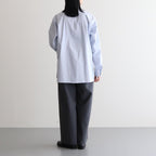 GIZA STRIPE BAND COLLOR SHIRT #BLUE STRIPE [BLAGSM1002]