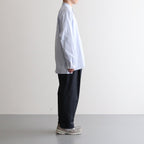 GIZA STRIPE BAND COLLOR SHIRT #BLUE STRIPE [BLAGSM1002]