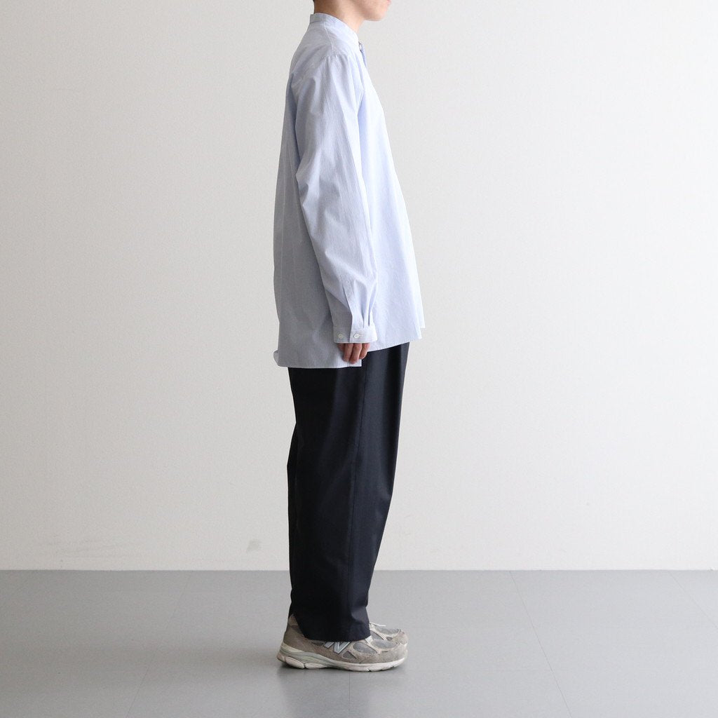 GIZA STRIPE BAND COLLOR SHIRT #BLUE STRIPE [BLAGSM1002]