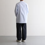 GIZA STRIPE BAND COLLOR SHIRT #BLUE STRIPE [BLAGSM1002]