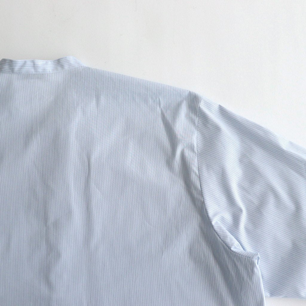 GIZA STRIPE BAND COLLOR SHIRT #BLUE STRIPE [BLAGSM1002]