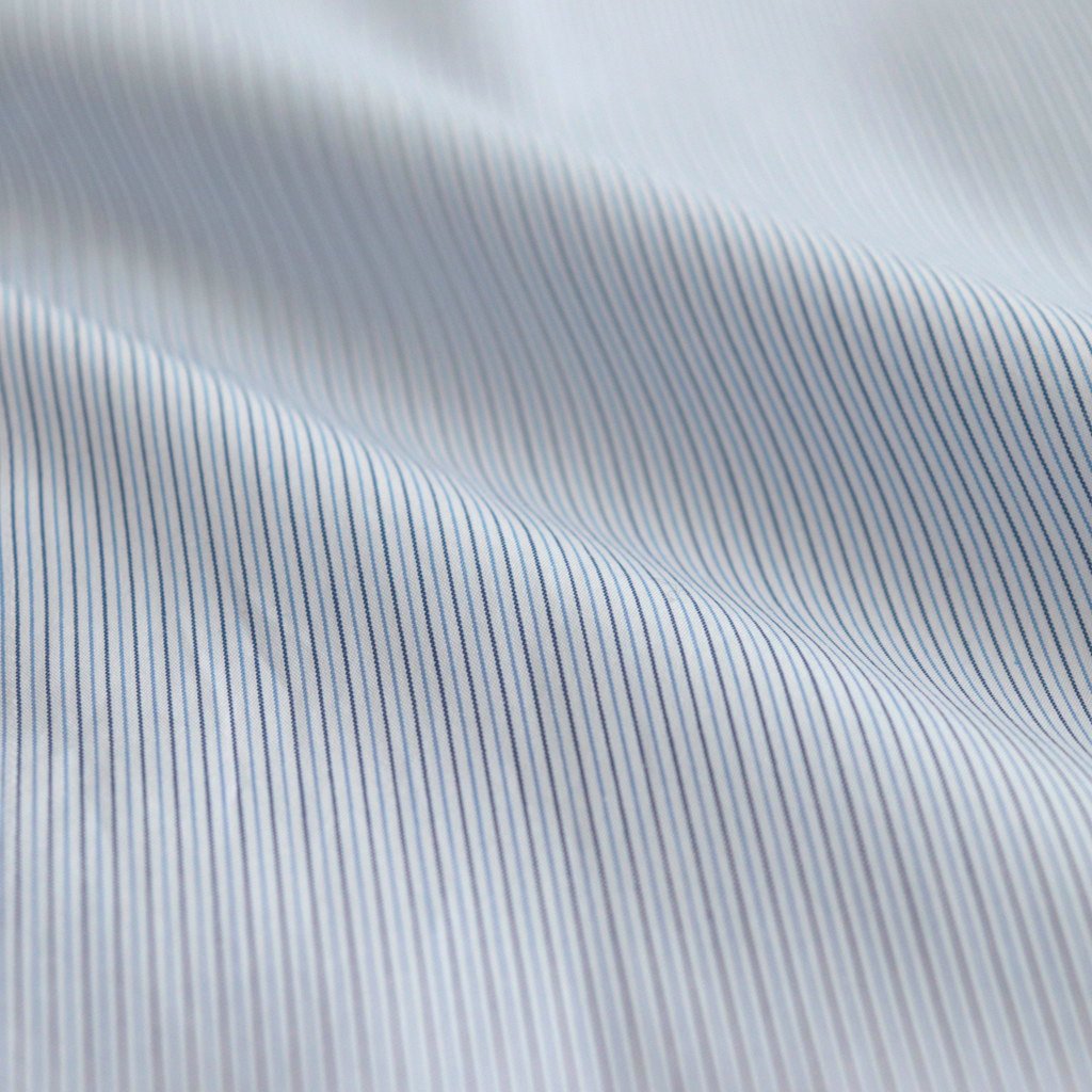 GIZA STRIPE BAND COLLOR SHIRT #BLUE STRIPE [BLAGSM1002]