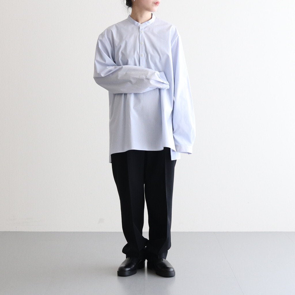 GIZA STRIPE BAND COLLOR SHIRT #BLUE STRIPE [BLAGSM1002]