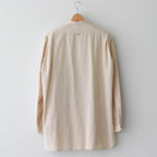 BUTTON SHIRT STAND COLLAR P/O LONG #NATURAL ST [43104]