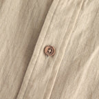 BUTTON SHIRT STAND COLLAR P/O LONG #NATURAL ST [43104]