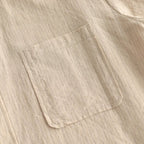 BUTTON SHIRT STAND COLLAR P/O LONG #NATURAL ST [43104]