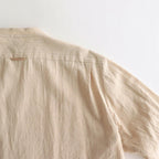 BUTTON SHIRT STAND COLLAR P/O LONG #NATURAL ST [43104]