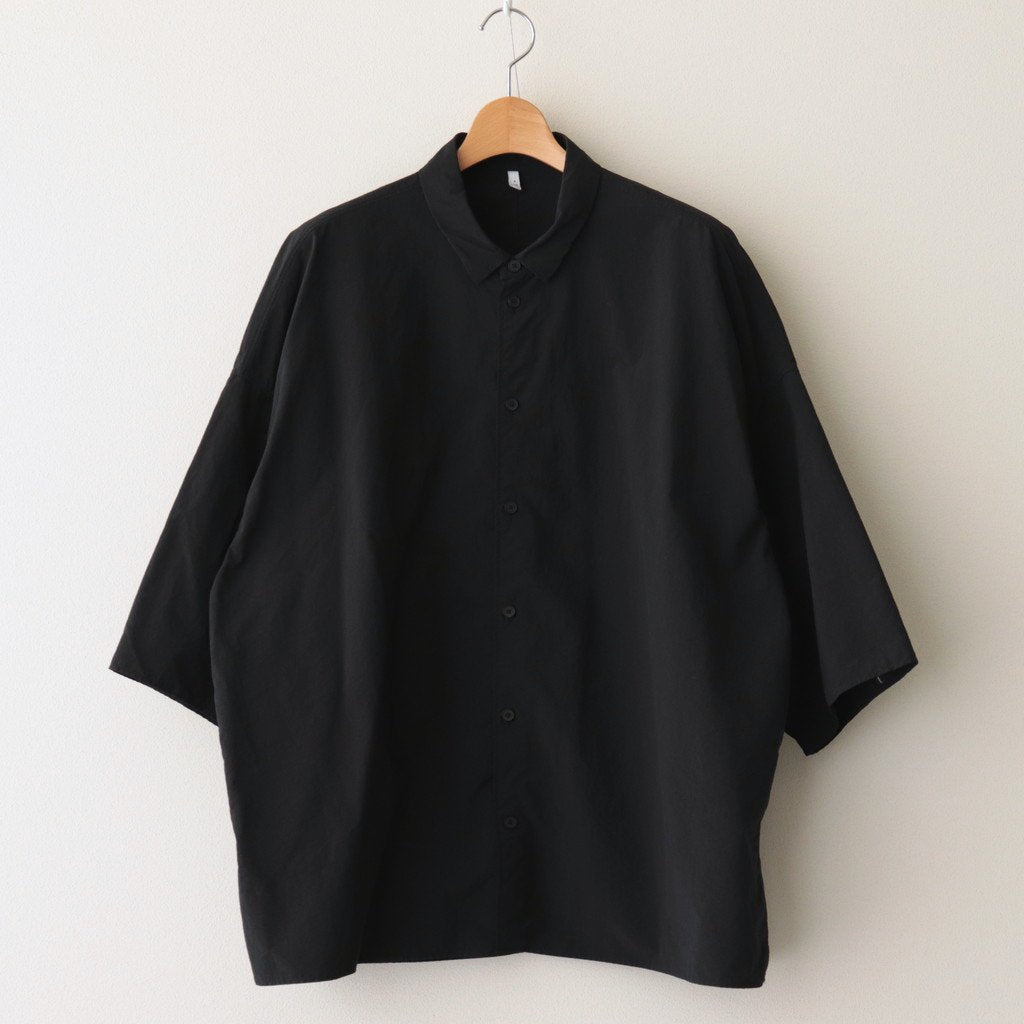 FO5SH| ナイロンタッサー/ガーメントダイ スモールカラーオーバーシャツ #BLACK [GE_FR1006S5]