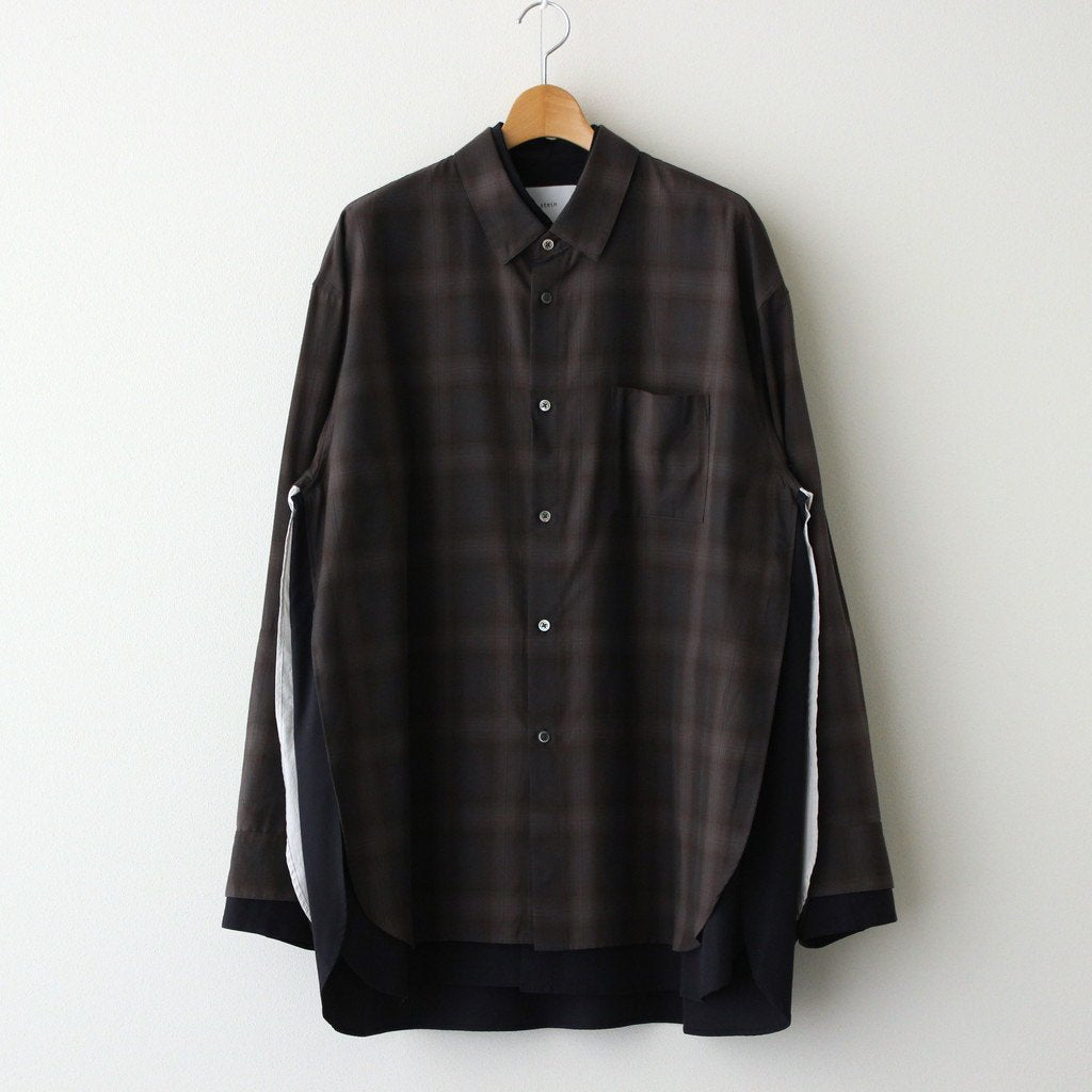 OVERSIZED LAYERED SHIRT #KHAKI CHECK [ST.547-2]