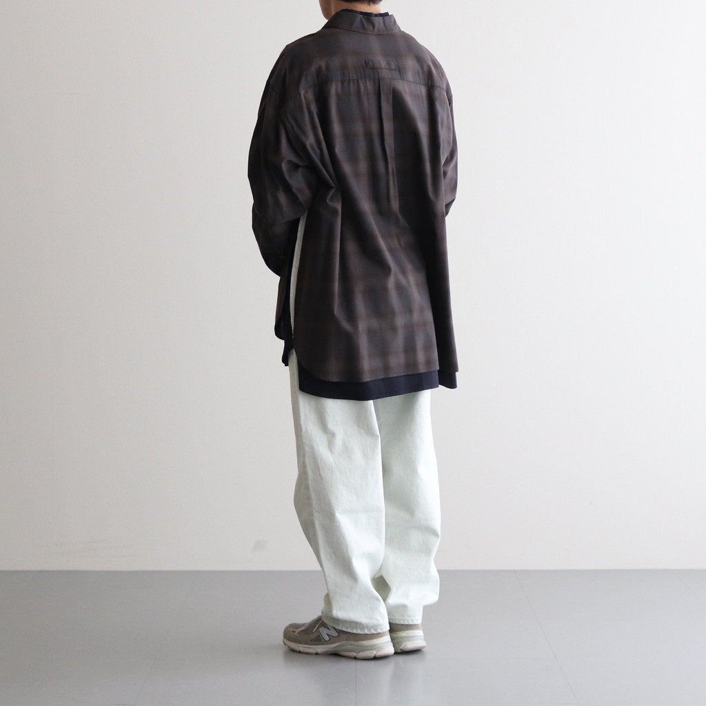 OVERSIZED LAYERED SHIRT #KHAKI CHECK [ST.547-2]