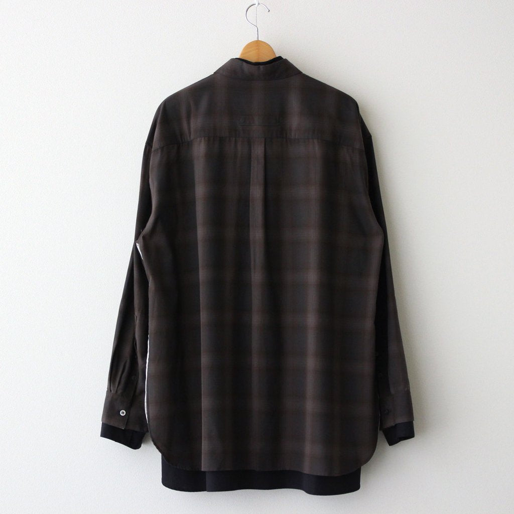 OVERSIZED LAYERED SHIRT #KHAKI CHECK [ST.547-2]
