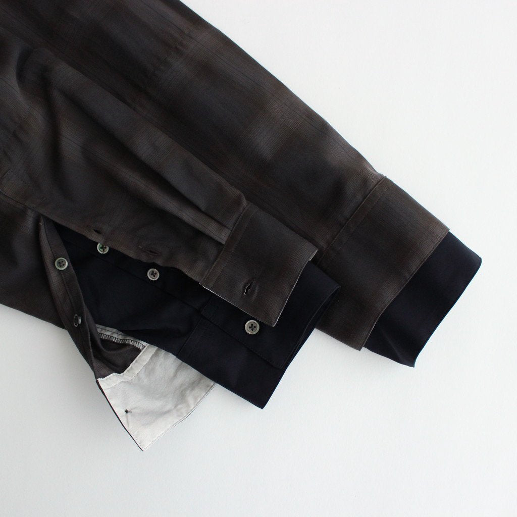 OVERSIZED LAYERED SHIRT #KHAKI CHECK [ST.547-2]