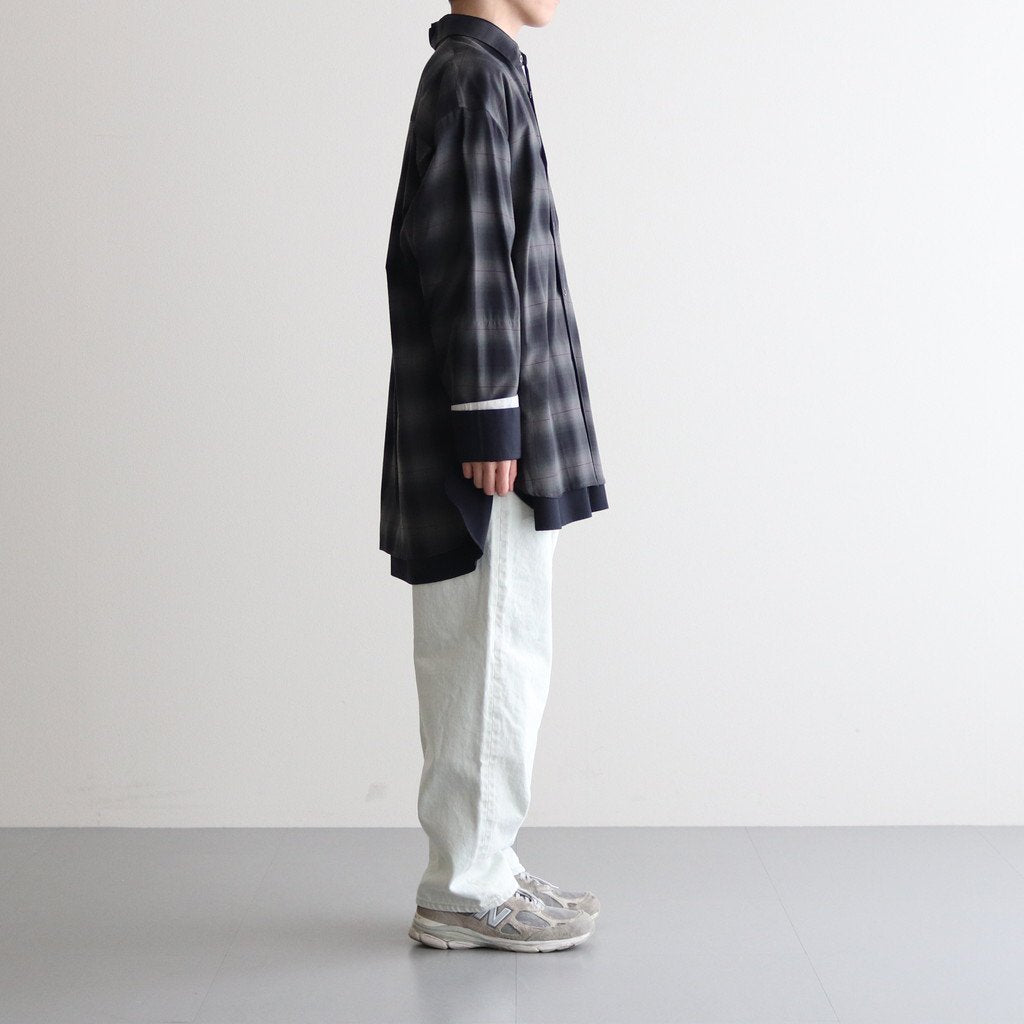 OVERSIZED LAYERED SHIRT #NAVY CHECK [ST.547-2] _ stein 