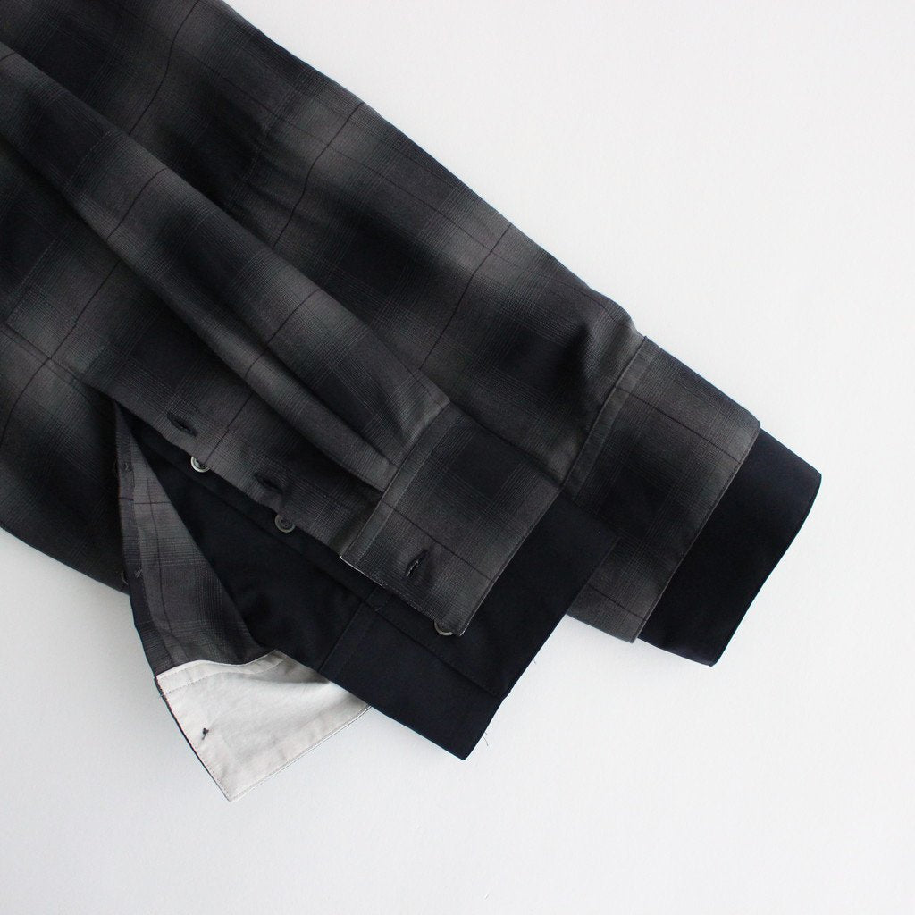 OVERSIZED LAYERED SHIRT #NAVY CHECK [ST.547-2] _ stein