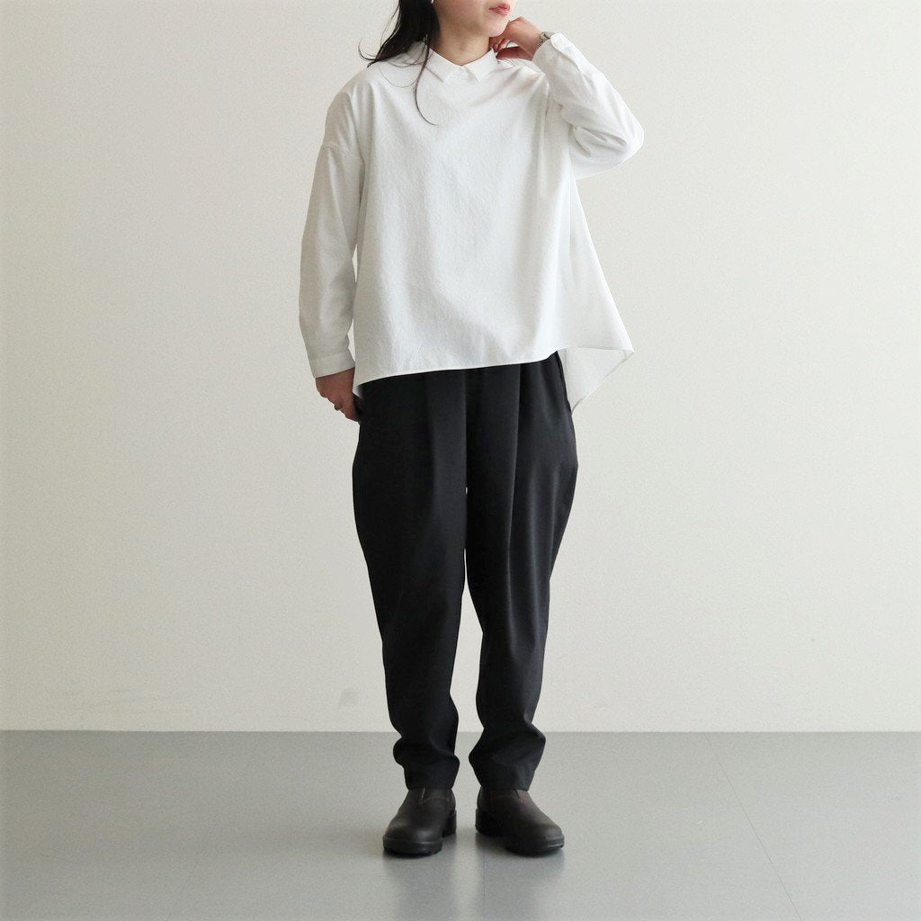 NMTPPT｜マットポリエステル・タイプライター  1タックテーパードイージーパンツ #BLACK [GE_NC0108PF]