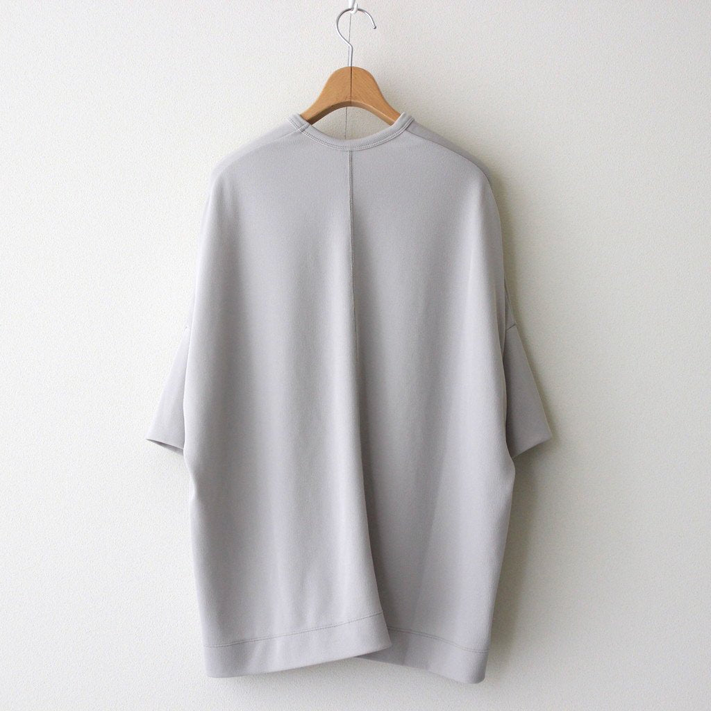 NRBO6T | マットポリエステル リブライクニット 6分袖Tシャツ #LIGHT GREY [GE_NC0404T6]