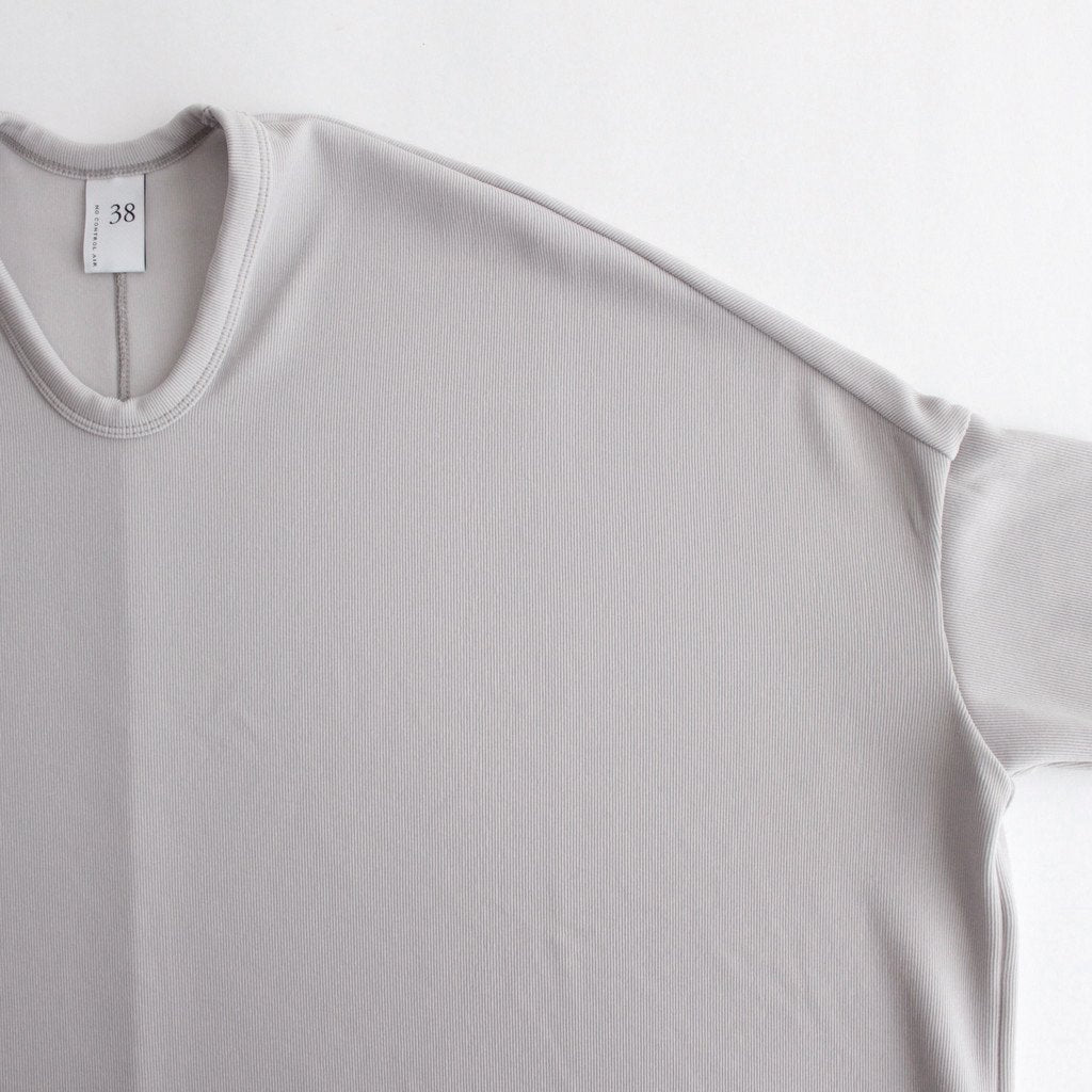 NRBO6T | マットポリエステル リブライクニット 6分袖Tシャツ #LIGHT GREY [GE_NC0404T6]