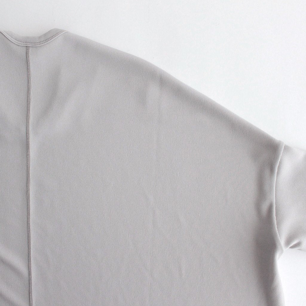 NRBO6T | マットポリエステル リブライクニット 6分袖Tシャツ #LIGHT GREY [GE_NC0404T6]