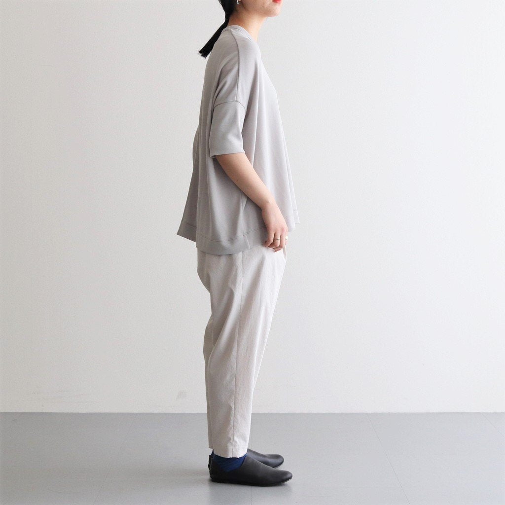 NRBO6T | マットポリエステル リブライクニット 6分袖Tシャツ #LIGHT GREY [GE_NC0404T6]