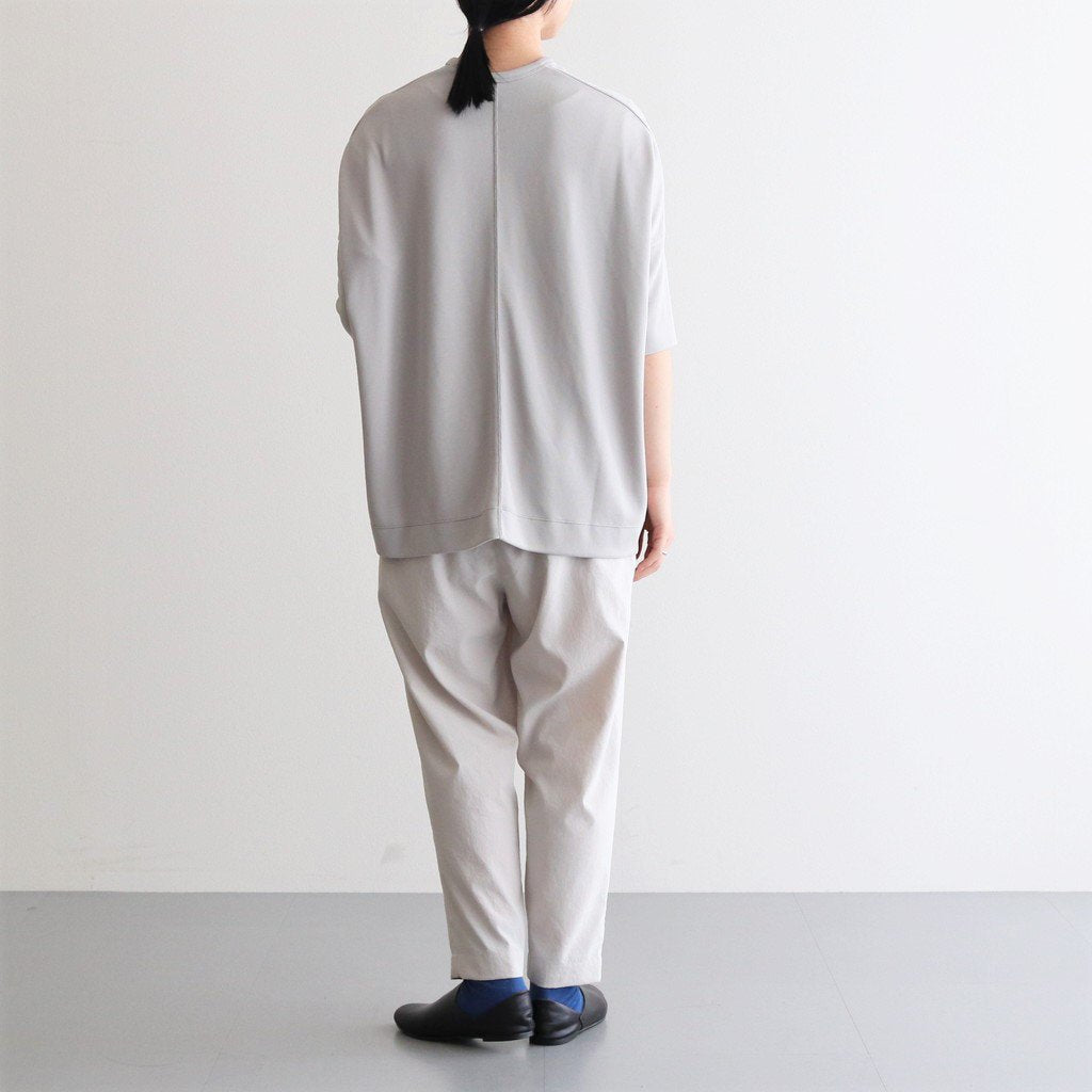 NRBO6T | マットポリエステル リブライクニット 6分袖Tシャツ #LIGHT GREY [GE_NC0404T6]