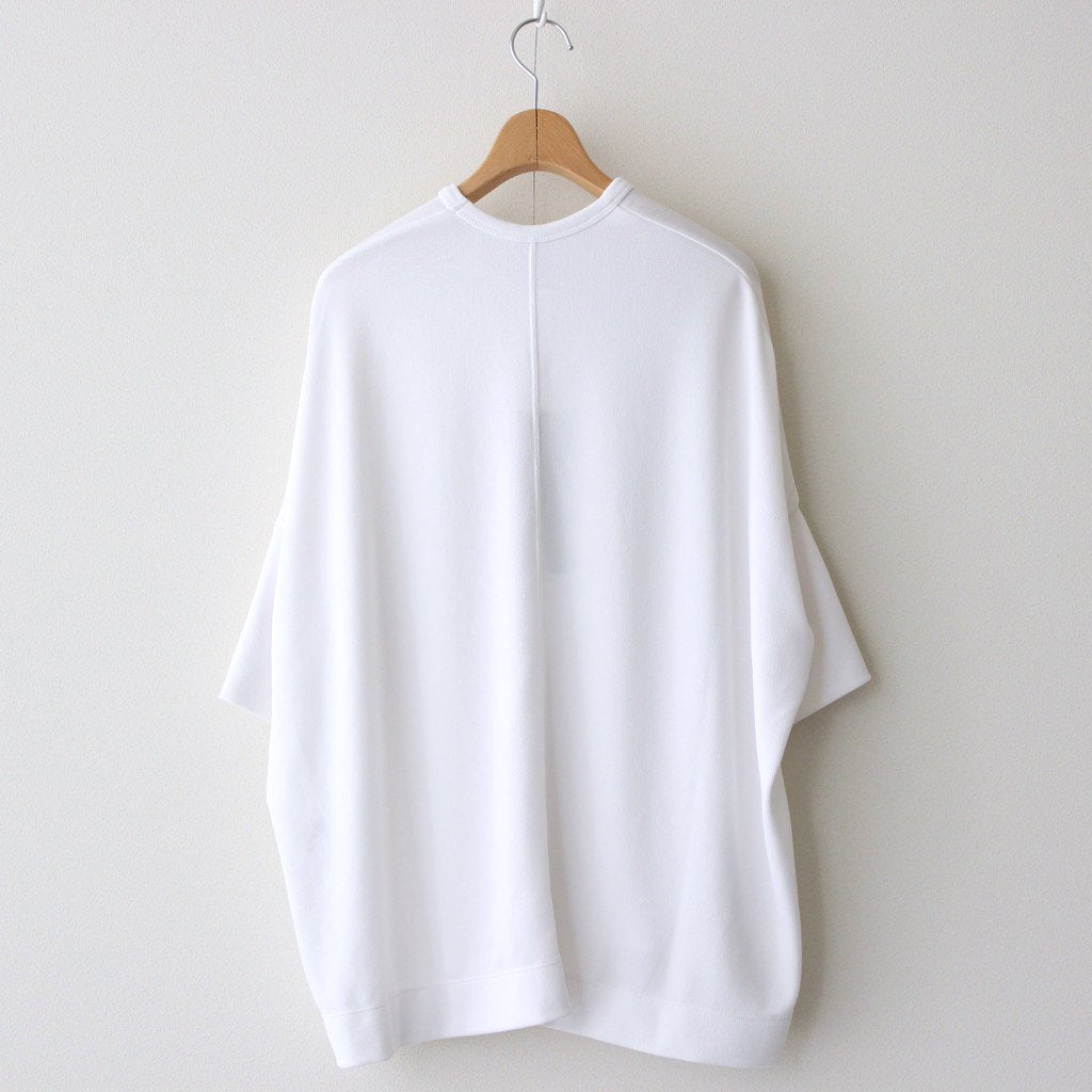 NRBO6T | マットポリエステル リブライクニット 6分袖Tシャツ #OFF WHITE [GE_NC0404T6]